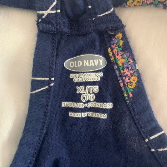 Old Navy Girls Patterned Navy Blue Romper - Picture 3 of 3